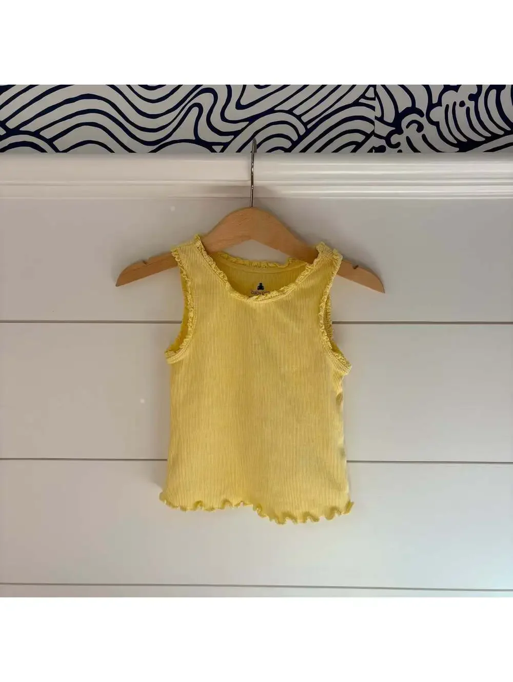 Baby Gap Toddler Girls Yellow Ribbed Summer Lace Trimmed Tank Top Size 2 Years